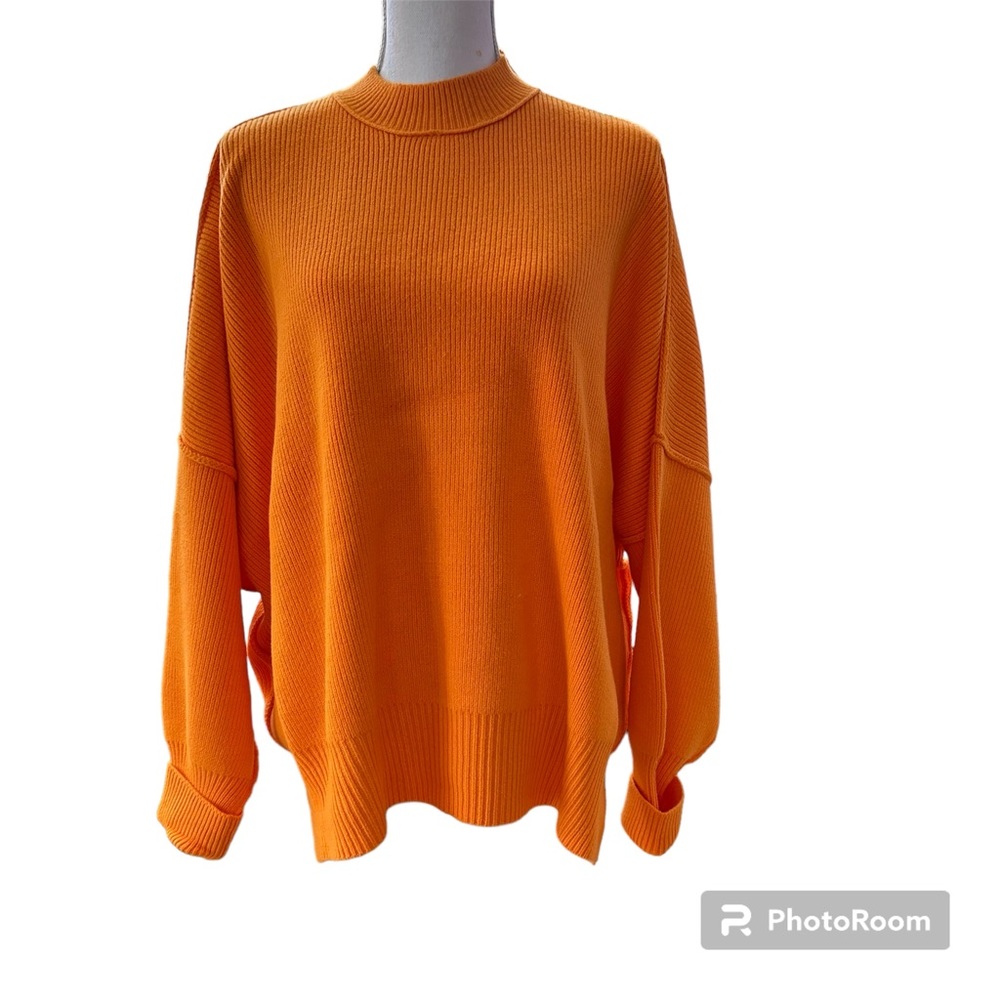Free People Sweater XS Orange oversized NWT